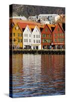 Traditional Wooden Hanseatic Merchants Buildings of the Bryggen, in Harbour, Bergen, Norway-Robert Harding-Stretched Canvas