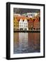 Traditional Wooden Hanseatic Merchants Buildings of the Bryggen, in Harbour, Bergen, Norway-Robert Harding-Framed Photographic Print