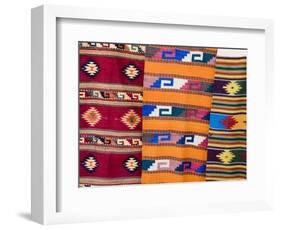 Traditional Woven Fabrics in Tourist Shops, Mitla, Oaxaca, Mexico, North America-Robert Harding-Framed Photographic Print