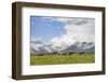 Traditional yurt the Transalai mountains in the background. Alaj valley in the Pamir Mountains.-Martin Zwick-Framed Photographic Print