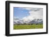 Traditional yurt the Transalai mountains in the background. Alaj valley in the Pamir Mountains.-Martin Zwick-Framed Photographic Print