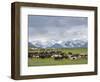 Traditional yurt the Transalai mountains in the background. Alaj valley in the Pamir Mountains.-Martin Zwick-Framed Photographic Print