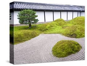Traditional Zen Raked Gravel Garden, Hojo Hasso (Zen) Garden, Tofuku-Ji, Kyoto, Japan, Asia-Ben Pipe-Stretched Canvas