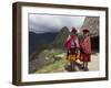 Traditionally Dressed Children by Machu Picchu, UNESCO World Heritage Site, Vilcabamba Mtns, Peru-Simon Montgomery-Framed Premium Photographic Print