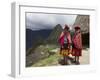 Traditionally Dressed Children by Machu Picchu, UNESCO World Heritage Site, Vilcabamba Mtns, Peru-Simon Montgomery-Framed Premium Photographic Print