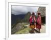 Traditionally Dressed Children by Machu Picchu, UNESCO World Heritage Site, Vilcabamba Mtns, Peru-Simon Montgomery-Framed Photographic Print