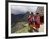 Traditionally Dressed Children by Machu Picchu, UNESCO World Heritage Site, Vilcabamba Mtns, Peru-Simon Montgomery-Framed Photographic Print