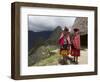 Traditionally Dressed Children by Machu Picchu, UNESCO World Heritage Site, Vilcabamba Mtns, Peru-Simon Montgomery-Framed Photographic Print