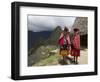 Traditionally Dressed Children by Machu Picchu, UNESCO World Heritage Site, Vilcabamba Mtns, Peru-Simon Montgomery-Framed Photographic Print