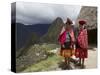 Traditionally Dressed Children by Machu Picchu, UNESCO World Heritage Site, Vilcabamba Mtns, Peru-Simon Montgomery-Stretched Canvas