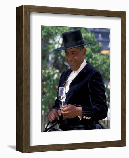 Traditionally Dressed Man on Horseback at Feria de Abril, Sevilla, Spain-Merrill Images-Framed Photographic Print