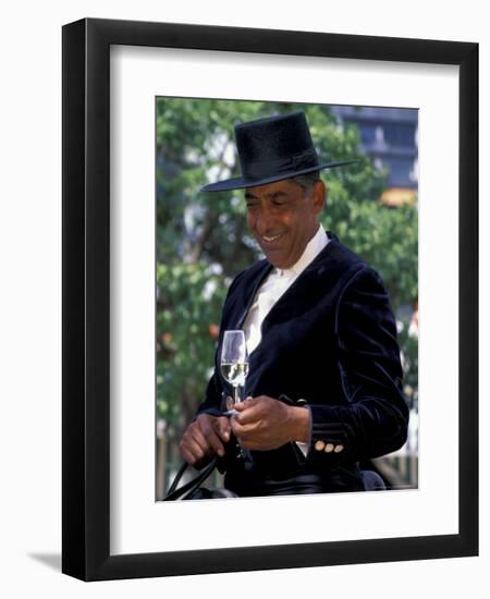 Traditionally Dressed Man on Horseback at Feria de Abril, Sevilla, Spain-Merrill Images-Framed Photographic Print