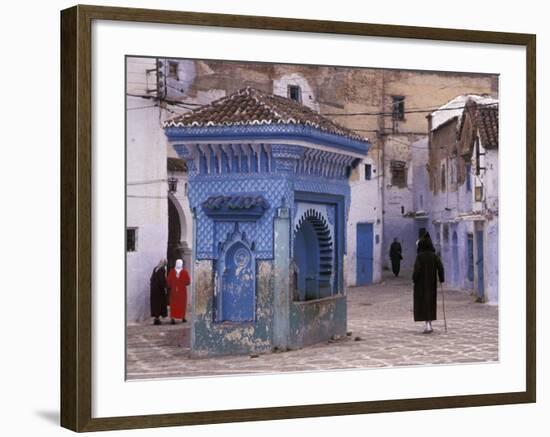 Traditionally Dressed Muslims in the Plaza Alhaouta, Morocco-Merrill Images-Framed Photographic Print