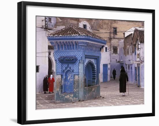 Traditionally Dressed Muslims in the Plaza Alhaouta, Morocco-Merrill Images-Framed Photographic Print