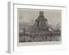 Trafalgar Day in London, 21 October, the Decorations of the Nelson Column-null-Framed Giclee Print