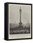 Trafalgar Day in London, the Nelson Column Decorated-null-Framed Stretched Canvas