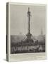 Trafalgar Day in London, the Nelson Column Decorated-null-Stretched Canvas