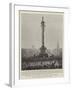 Trafalgar Day in London, the Nelson Column Decorated-null-Framed Giclee Print