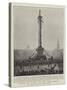 Trafalgar Day in London, the Nelson Column Decorated-null-Stretched Canvas