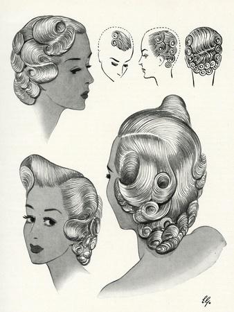 'Trafalgar Hairstyle 1940s' Prints  AllPosters.com