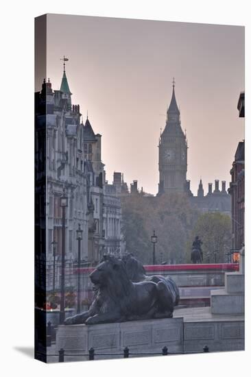 Trafalgar Square and Big Ben at Dawn, London, England, United Kingdom, Europe-Julian Elliott-Stretched Canvas