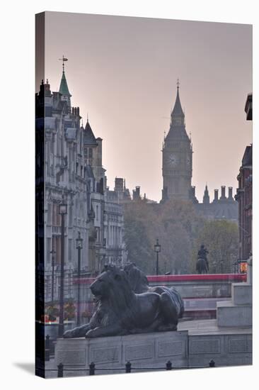 Trafalgar Square and Big Ben at Dawn, London, England, United Kingdom, Europe-Julian Elliott-Stretched Canvas