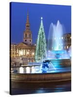 Trafalgar Square at Christmas, London, England, United Kingdom, Europe-Stuart Black-Stretched Canvas