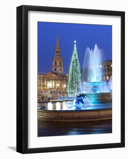 Trafalgar Square at Christmas, London, England, United Kingdom, Europe-Stuart Black-Framed Photographic Print