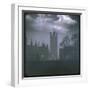 Trafalgar Square by Night with a Full Moon-null-Framed Photographic Print