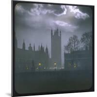 Trafalgar Square by Night with a Full Moon-null-Mounted Photographic Print