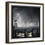 Trafalgar Square by Night with a Full Moon-null-Framed Photographic Print