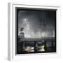 Trafalgar Square by Night with a Full Moon-null-Framed Photographic Print