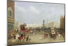 Trafalgar Square in London. 1836-James Pollard-Mounted Giclee Print