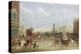 Trafalgar Square in London. 1836-James Pollard-Stretched Canvas