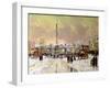Trafalgar Square under Snow, London-John Sutton-Framed Giclee Print