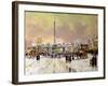 Trafalgar Square under Snow, London-John Sutton-Framed Giclee Print