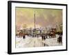 Trafalgar Square under Snow, London-John Sutton-Framed Giclee Print