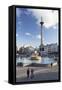 Trafalgar Square with Nelson's Column and Fountain, London, England, United Kingdom, Europe-Markus Lange-Framed Stretched Canvas