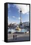 Trafalgar Square with Nelson's Column and Fountain, London, England, United Kingdom, Europe-Markus Lange-Framed Stretched Canvas
