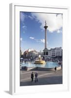 Trafalgar Square with Nelson's Column and Fountain, London, England, United Kingdom, Europe-Markus Lange-Framed Photographic Print