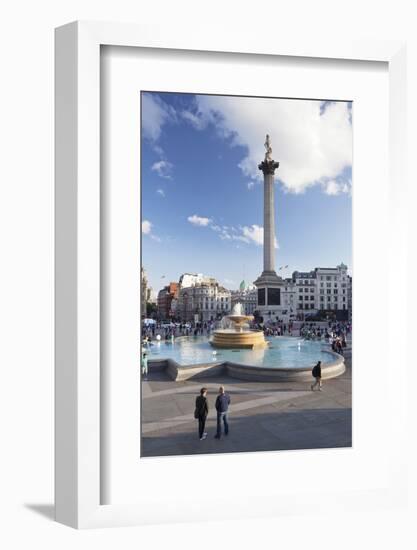 Trafalgar Square with Nelson's Column and Fountain, London, England, United Kingdom, Europe-Markus Lange-Framed Photographic Print