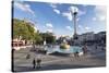 Trafalgar Square with Nelson's Column and Fountain, London, England-Markus Lange-Stretched Canvas