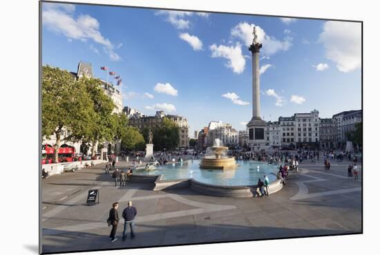 Trafalgar Square with Nelson's Column and Fountain, London, England-Markus Lange-Mounted Photographic Print