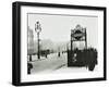 Trafalgar Square with Underground Entrance and Admiralty Arch Behind, London, 1913-null-Framed Premium Photographic Print