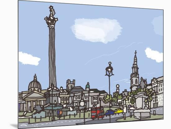 Trafalgar Square-James Hobbs-Mounted Giclee Print