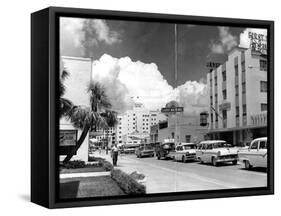Traffic Along Las Olas Boulevard, Fort Lauderdale, Florida, 1959-null-Framed Stretched Canvas