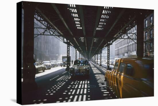 Traffic Along Third Avenue, New York, New York, 1955-Eliot Elisofon-Stretched Canvas