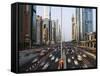 Traffic and New High Rise Buildings Along Sheikh Zayed Road, Dubai, United Arab Emirates-Gavin Hellier-Framed Stretched Canvas