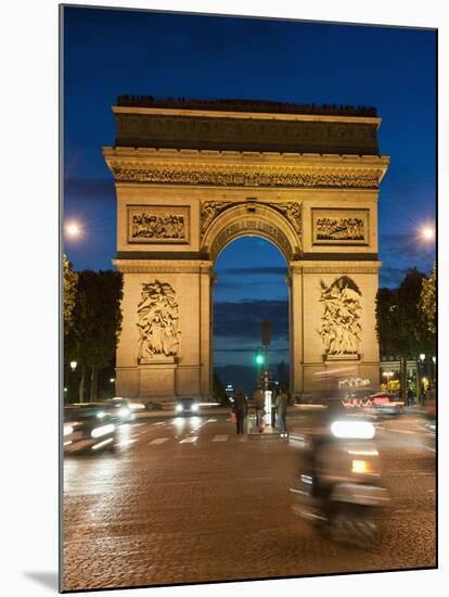 Traffic around Arc De Triomphe, Avenue Des Champs Elysees, Paris, France, Europe-Richard Nebesky-Mounted Photographic Print