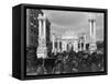 Traffic at Dewey Arch-null-Framed Stretched Canvas